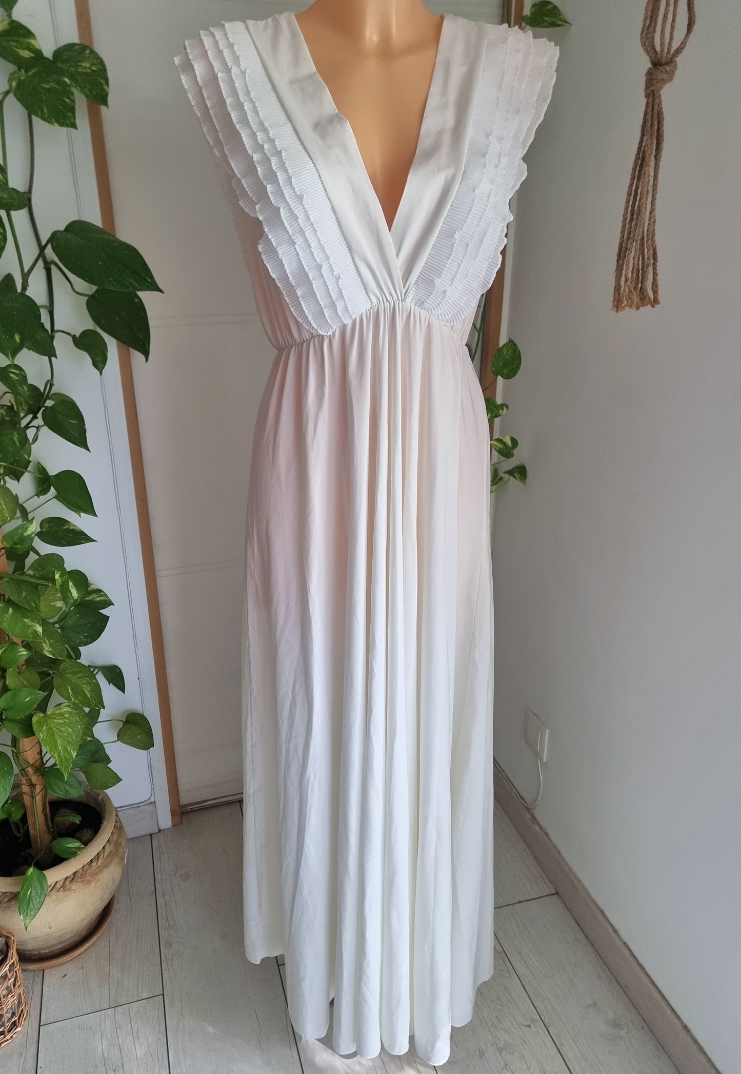 Robe longue cotelée