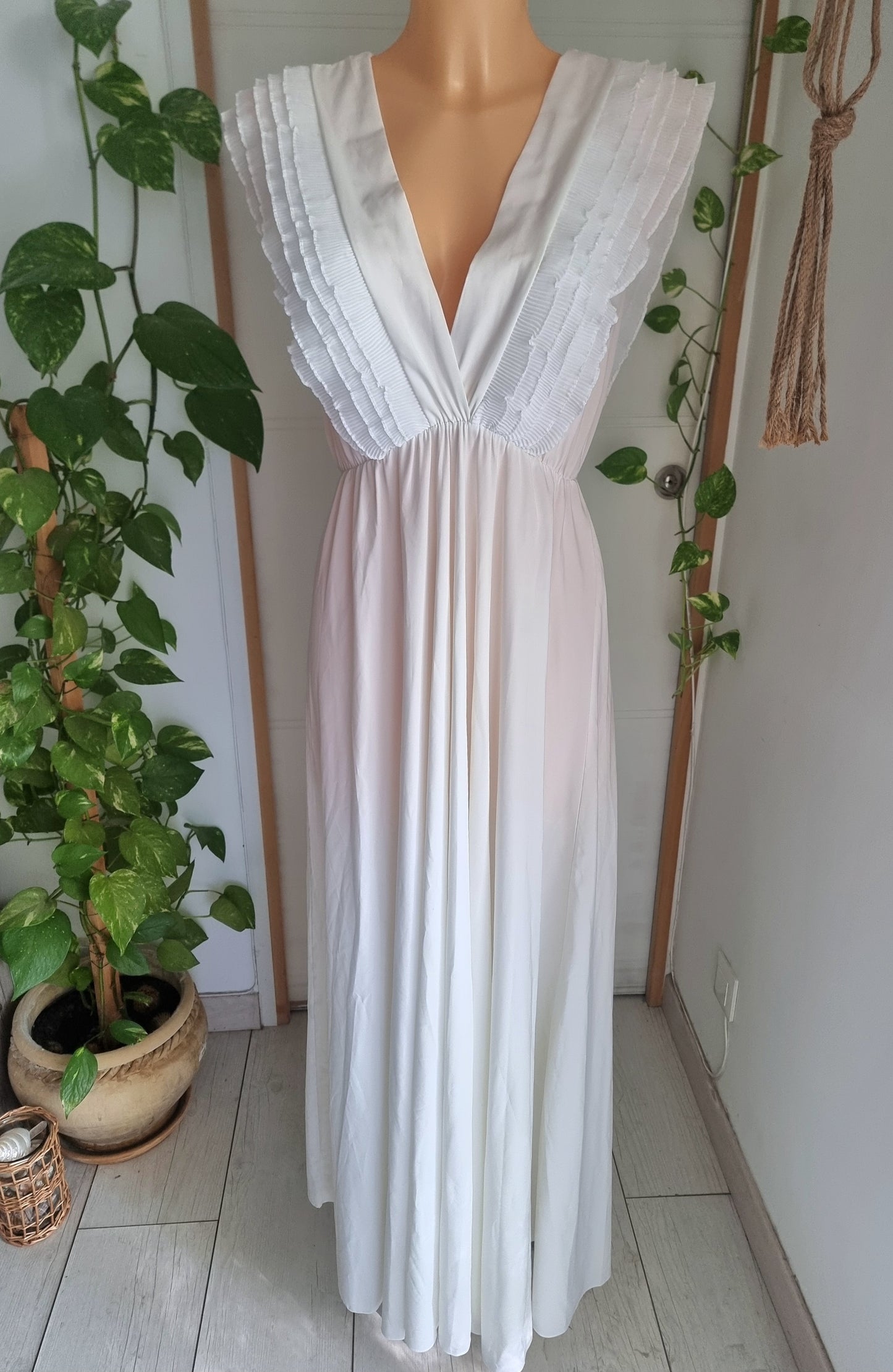 Robe longue cotelée