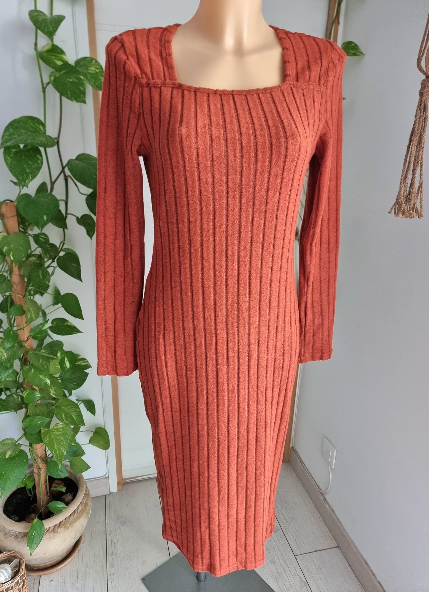 Robe pull cotelée