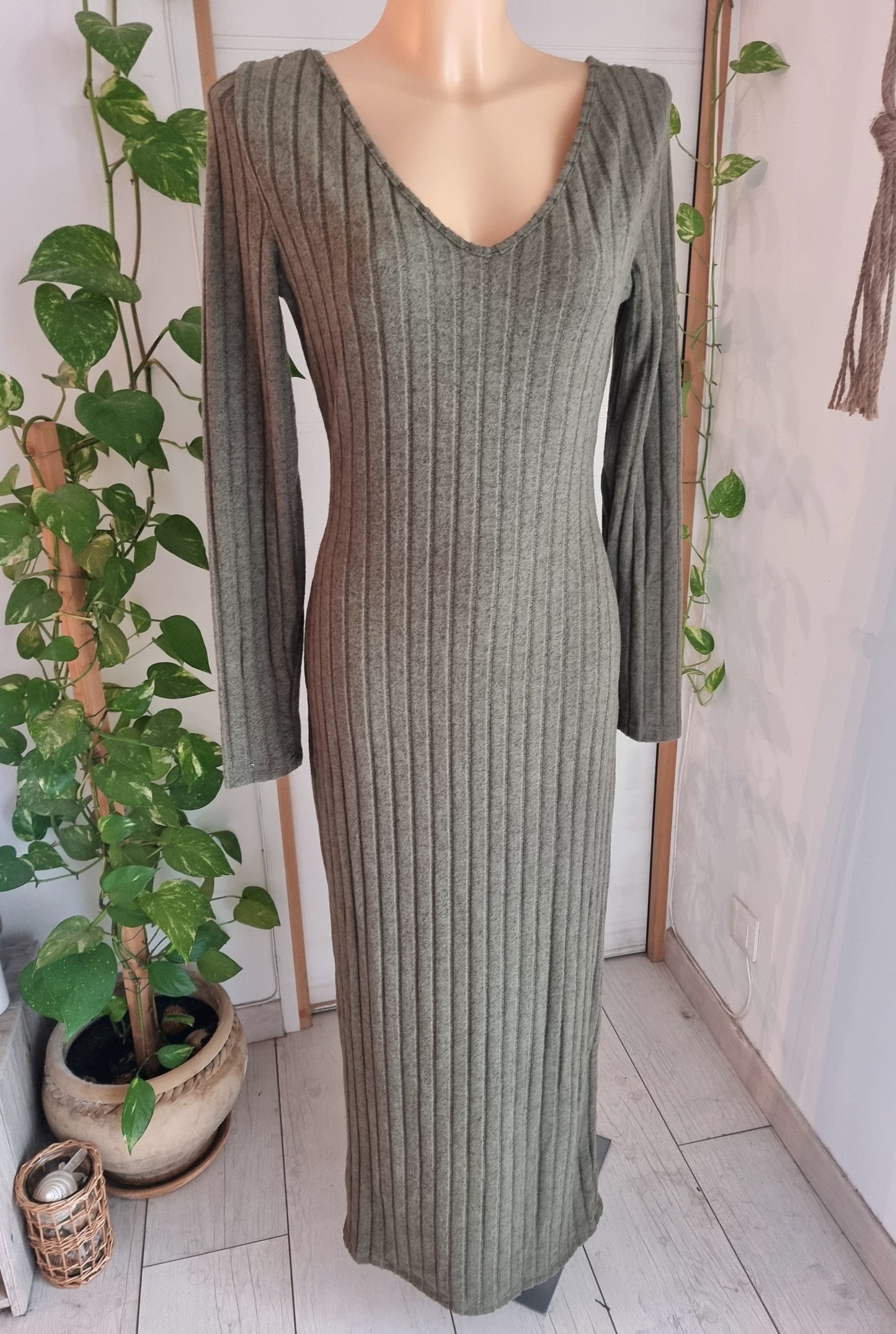 Robe pull cotelée